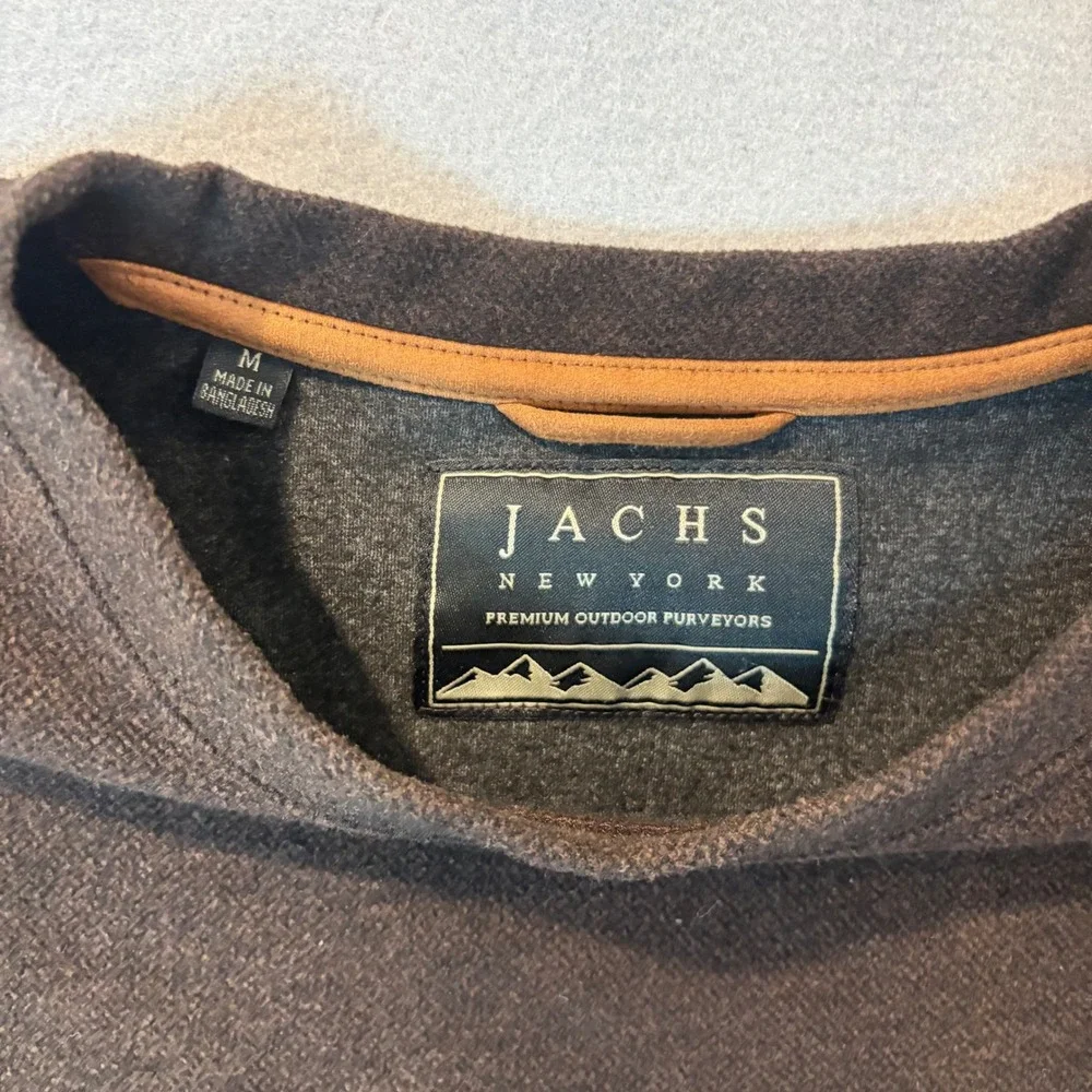 Jachs NY Mens Brown Wool Blend Crewneck Sweatshirt Pullover Size M 1799235